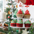 Merry Christmas Cake Toppers - 24pcs