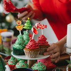 Merry Christmas Cake Toppers - 24pcs