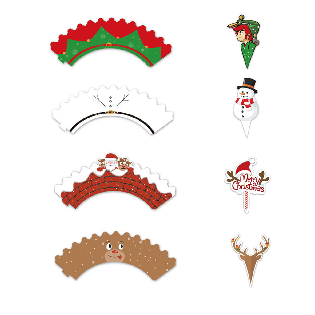 48pcs Christmas Cupcake Wrappers