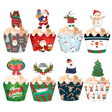 Christmas Cupcake Wrappers - 48pcs