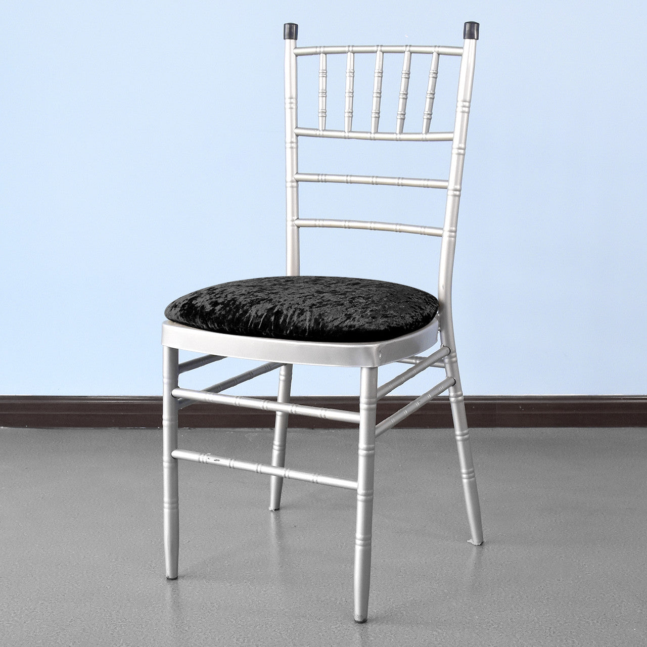 Velvet Chair Seat Pad Cover - Black