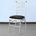 Velvet Chair Seat Pad Cover - Black