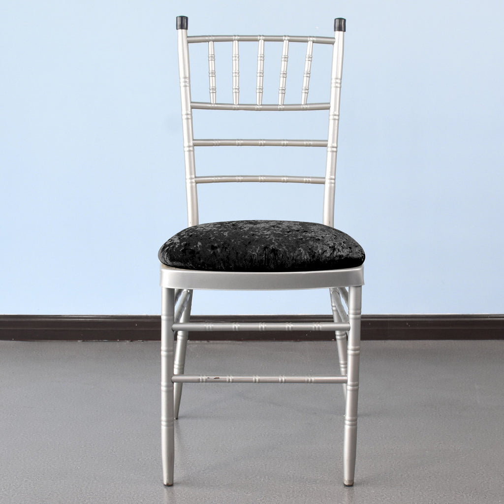 Velvet Chair Seat Pad Cover - Black