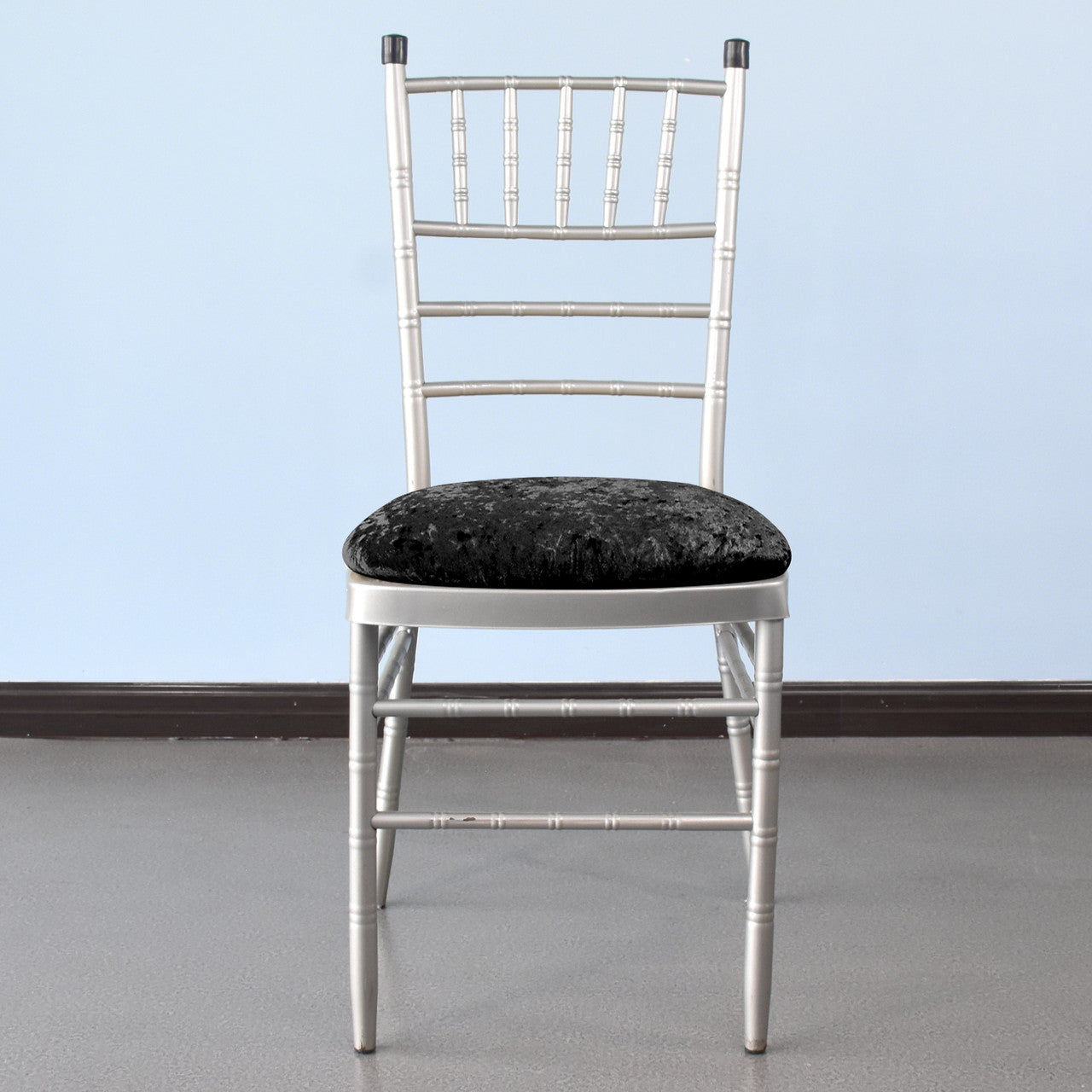 Velvet Chair Seat Pad Cover - Black