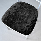 Velvet Chair Seat Pad Cover - Black