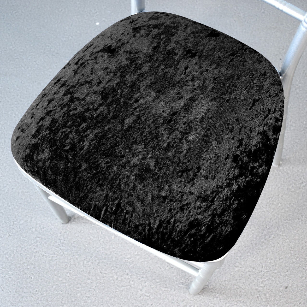 Velvet Chair Seat Pad Cover - Black