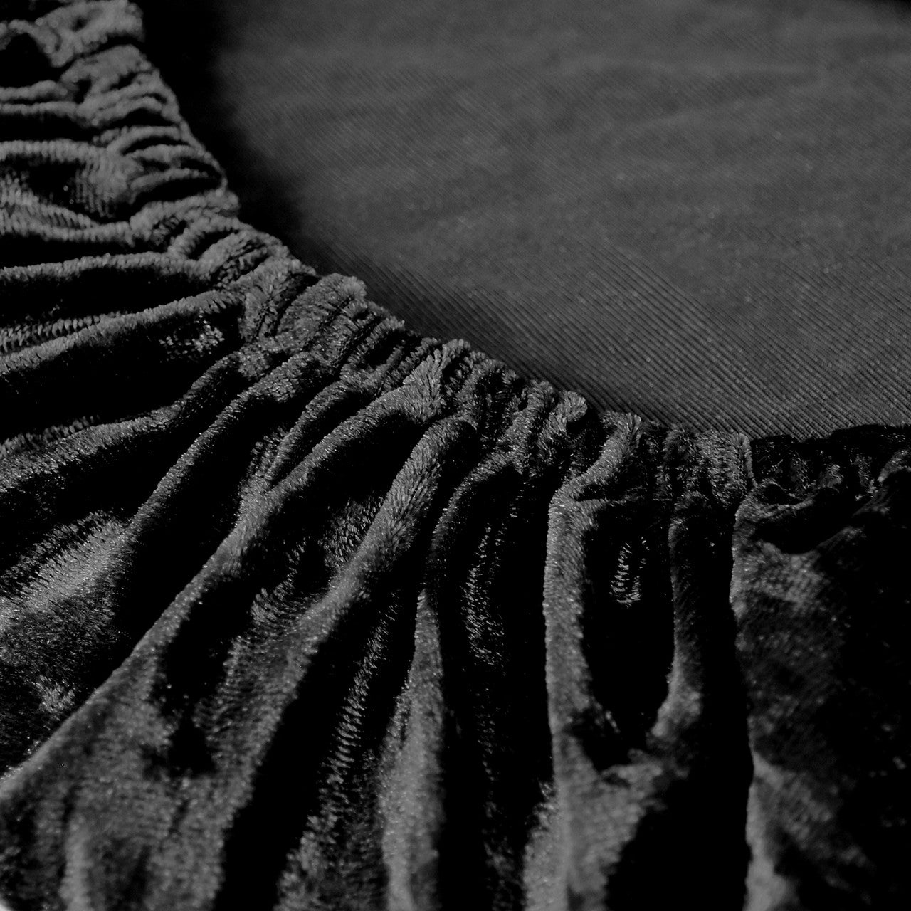 Velvet Chair Seat Pad Cover - Black