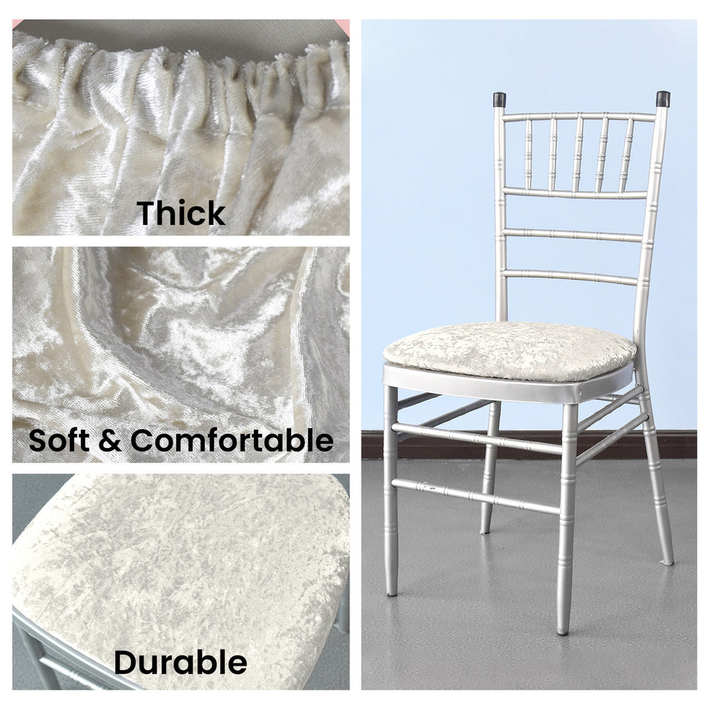 Velvet Chair Seat Pad Cover - Champagne