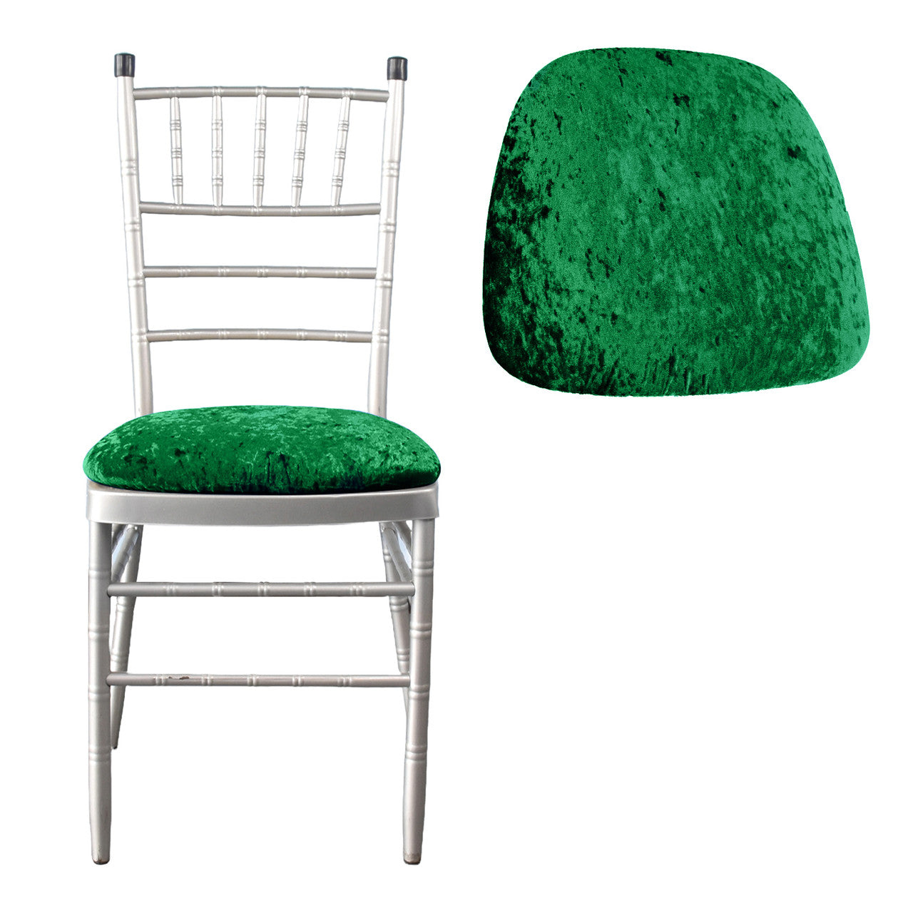 Velvet Chair Seat Pad Cover - Emerald Green