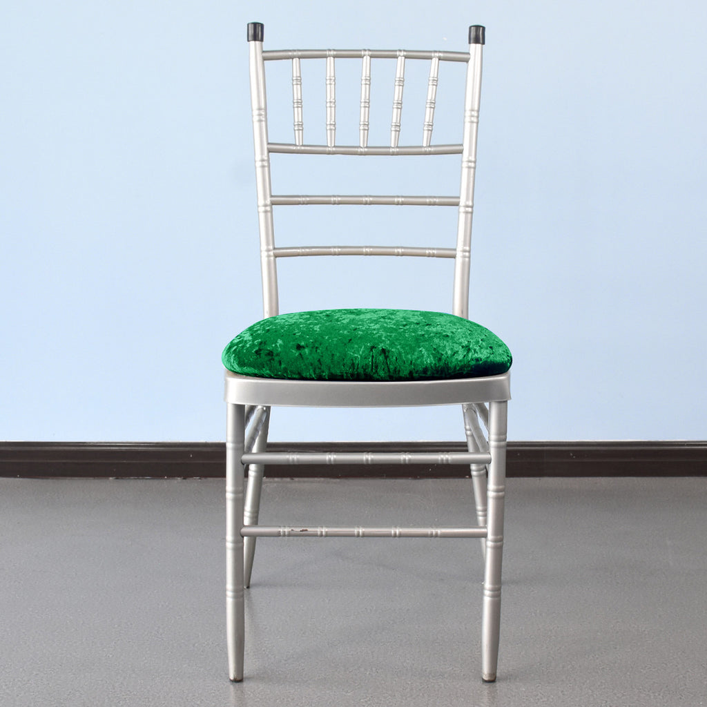 Velvet Chair Seat Pad Cover - Emerald Green