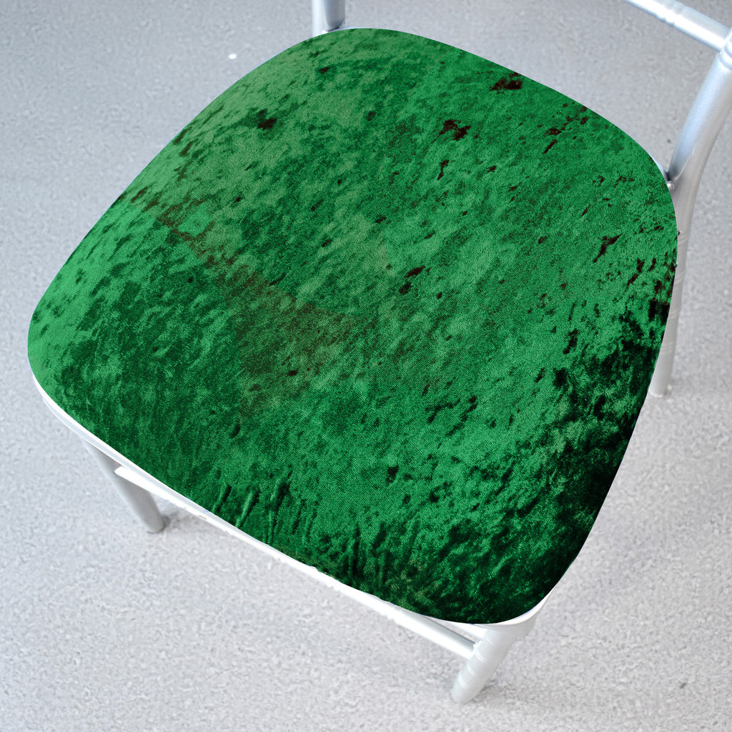Velvet Chair Seat Pad Cover - Emerald Green