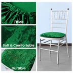 Velvet Chair Seat Pad Cover - Emerald Green