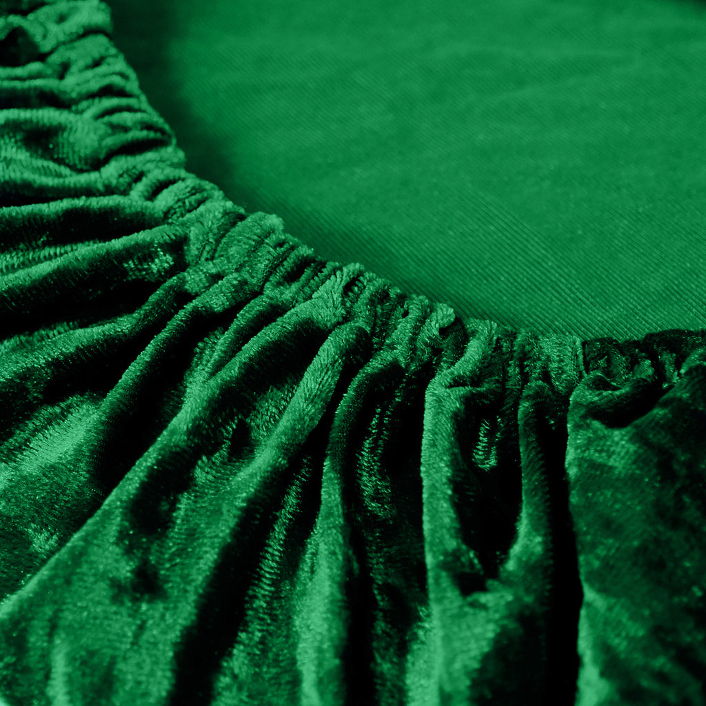 Velvet Chair Seat Pad Cover - Emerald Green