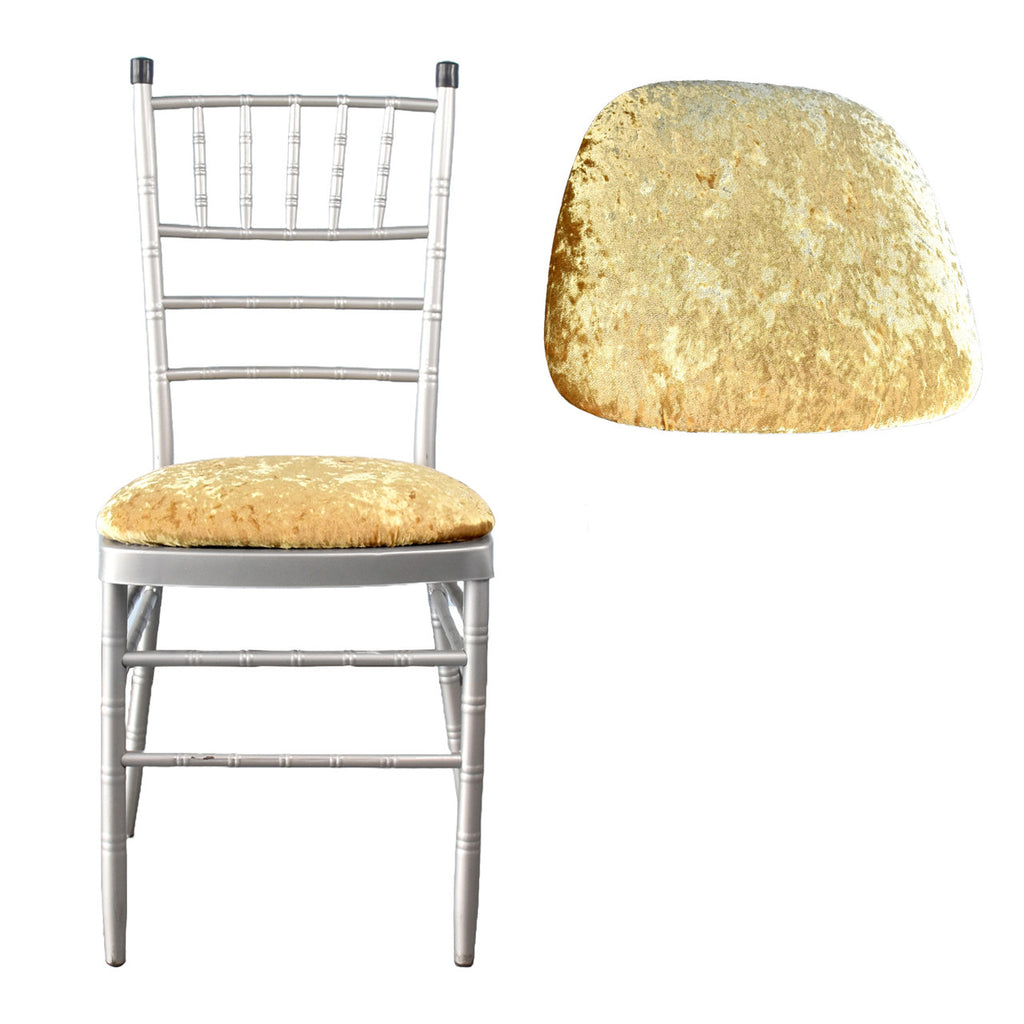 Velvet Chair Seat Pad Cover - Gold
