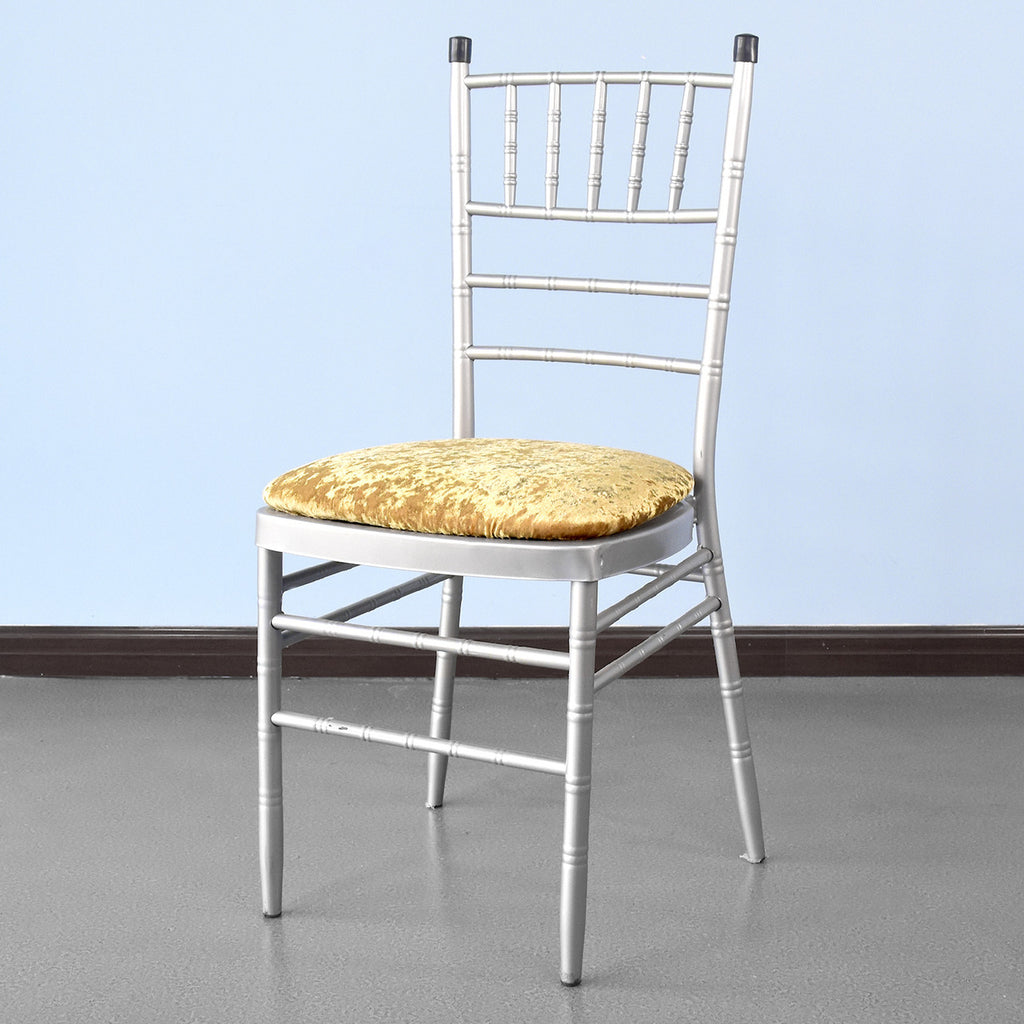 Velvet Chair Seat Pad Cover - Gold