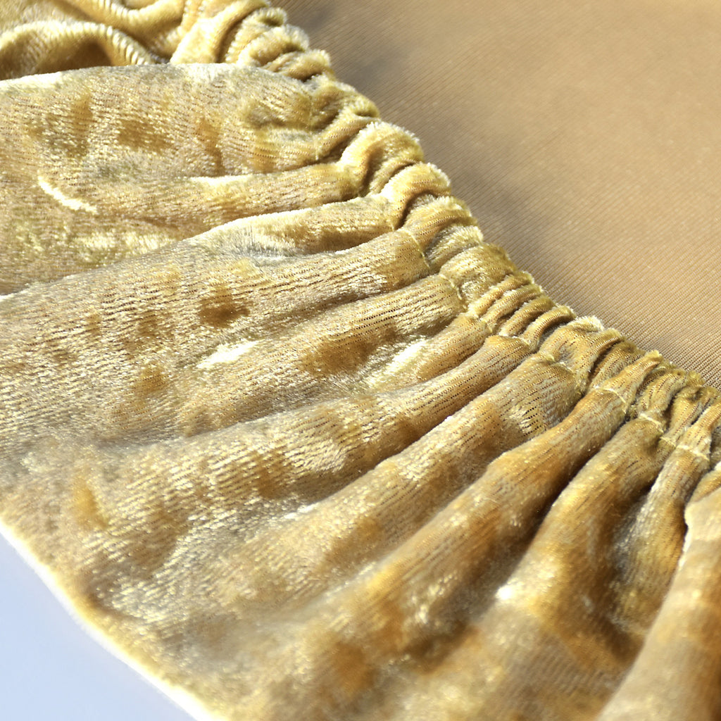 Velvet Chair Seat Pad Cover - Gold