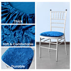 Velvet Chair Seat Pad Cover - Royal Blue