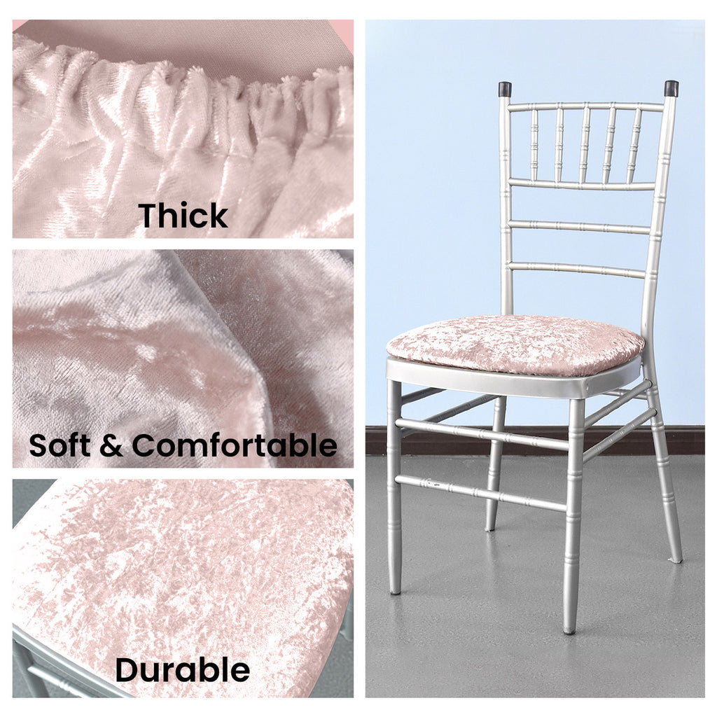 Velvet Chair Seat Pad Cover - Rose Pink
