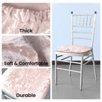 Velvet Chair Seat Pad Cover - Rose Pink