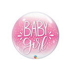 22" Confetti Dots Baby Girl Pink Bubble Balloon