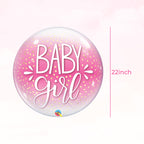22" Confetti Dots Baby Girl Pink Bubble Balloon