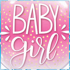 22" Confetti Dots Baby Girl Pink Bubble Balloon