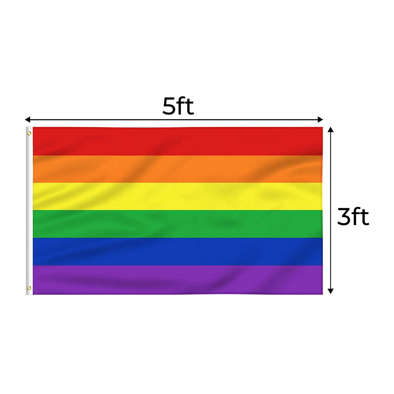 LGBTQ Gay Pride Flag - 5ft x 3ft