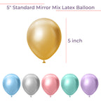5" Standard Mirror Mix Latex Balloons - 100 Pack