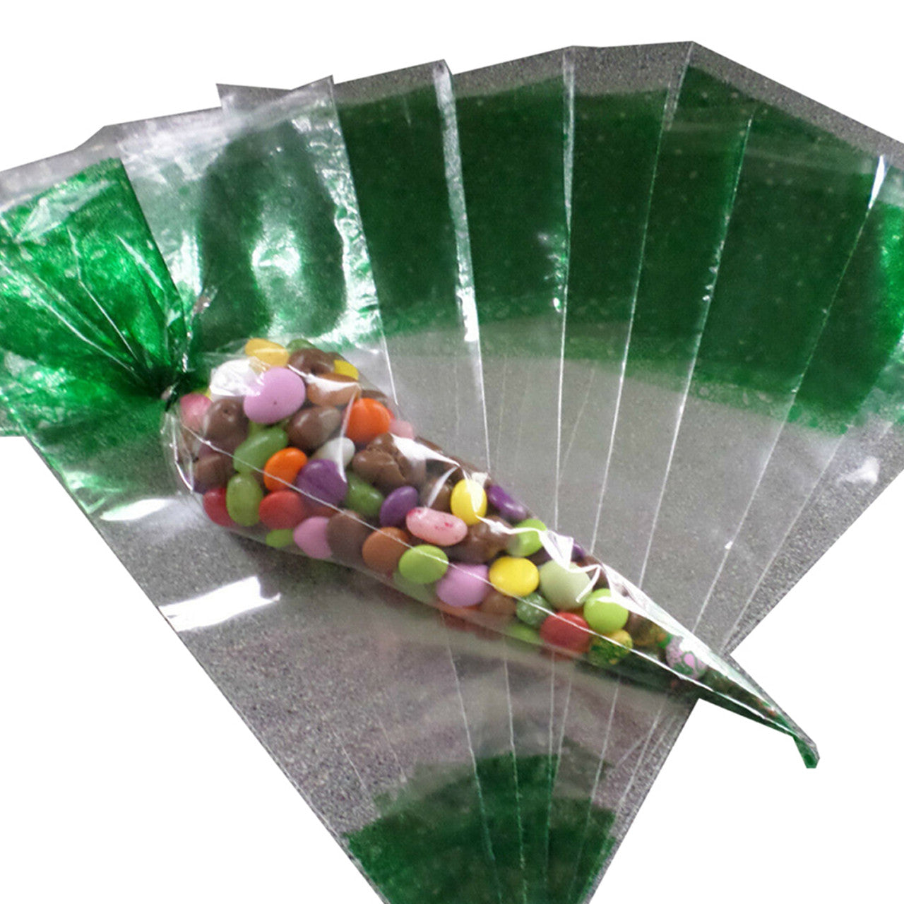 25pcs Cone Sweet Candy Bags - Green