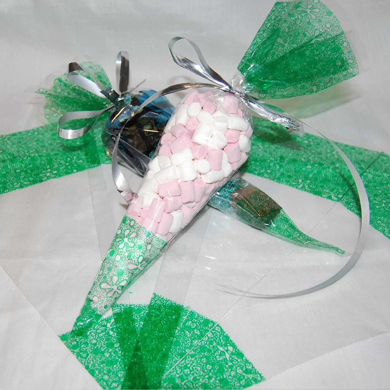 25pcs Cone Sweet Candy Bags - Green