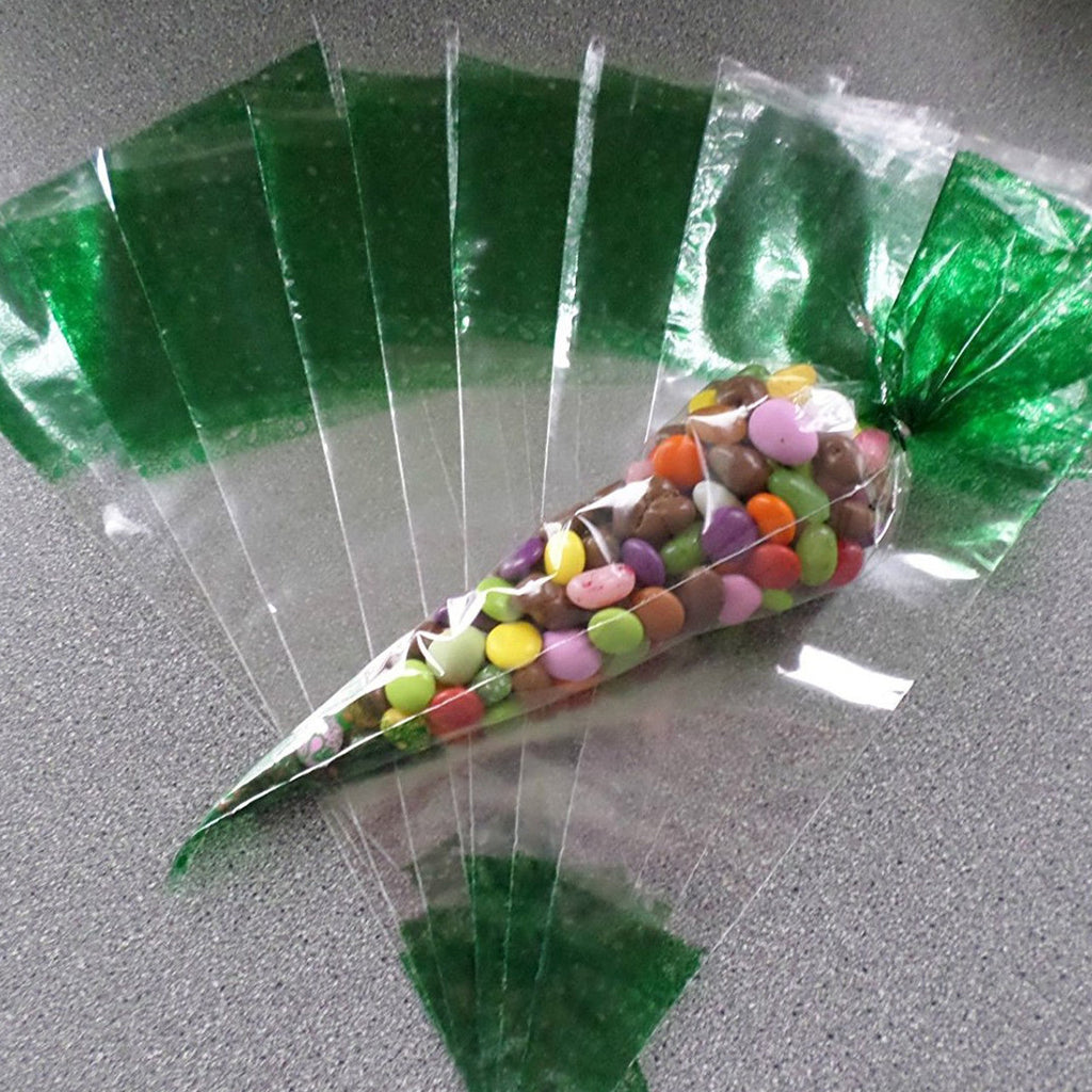 25pcs Cone Sweet Candy Bags - Green