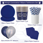 King Coronation Party Supplies Set - 165pcs