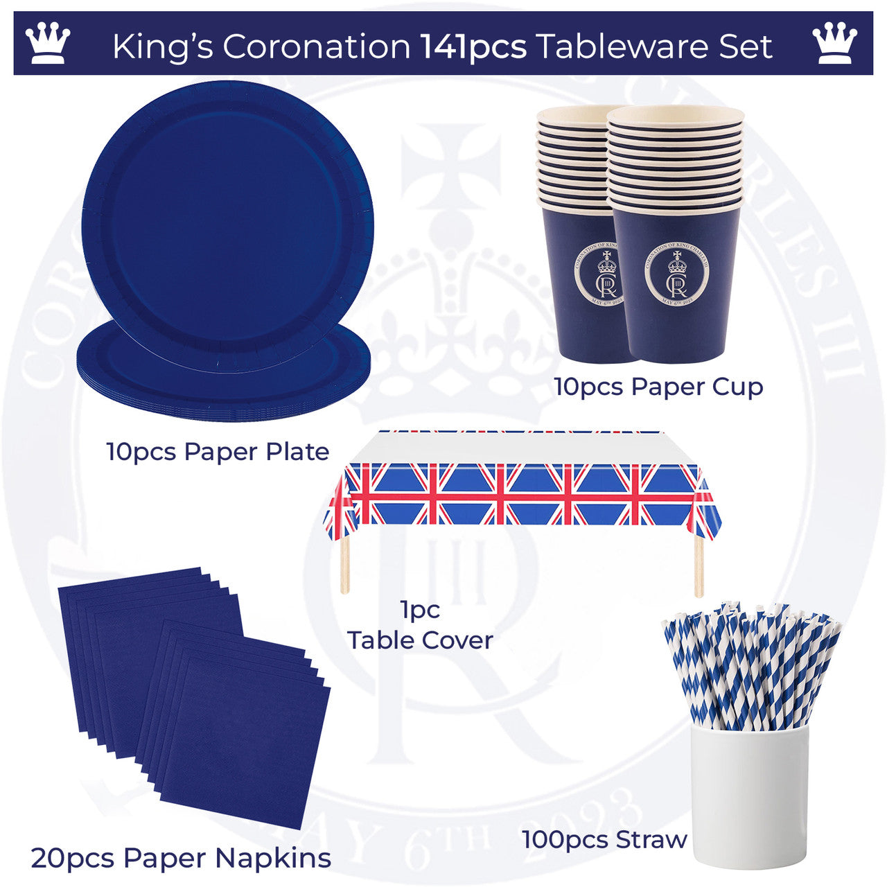 141pcs Coronation Tableware Set