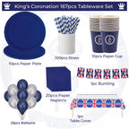 167pcs Coronation Party Supplies Set