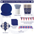167pcs Coronation Party Supplies Set - Triangle Bunting
