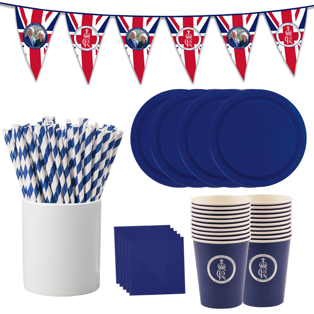 141pcs Coronation Party Supplies Set