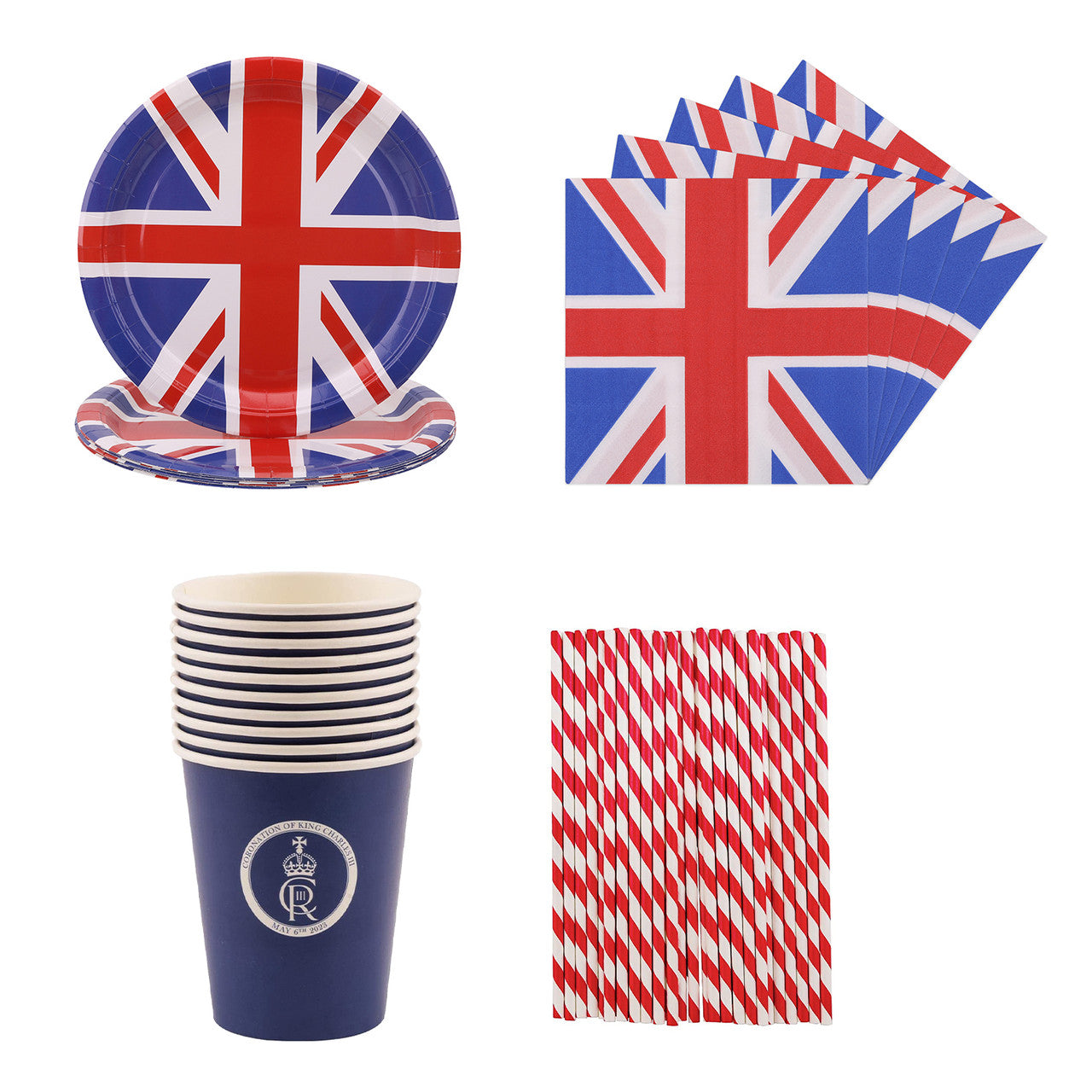 Union Jack King Coronation Tableware Set - 145pcs