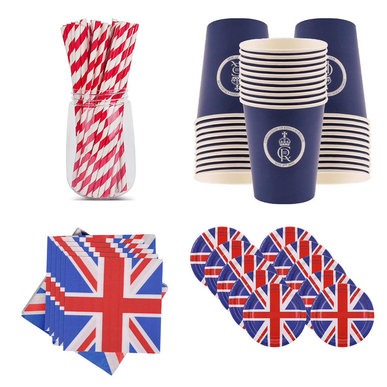 Union Jack King Coronation Tableware Set - 145pcs