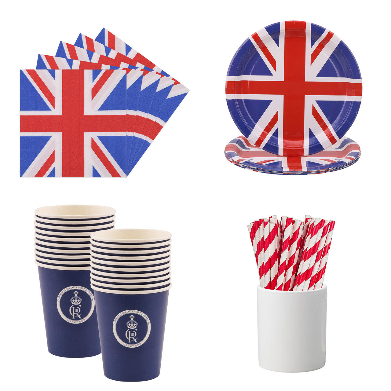 Union Jack King Coronation Tableware Set - 145pcs