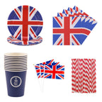 Union Jack Party King Coronation Tableware Set - 155pcs