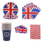 Union Jack Party King Coronation Tableware Set - 155pcs