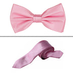 Rose Pink Handkerchief, Bow Tie, Neck Tie & Brace Set