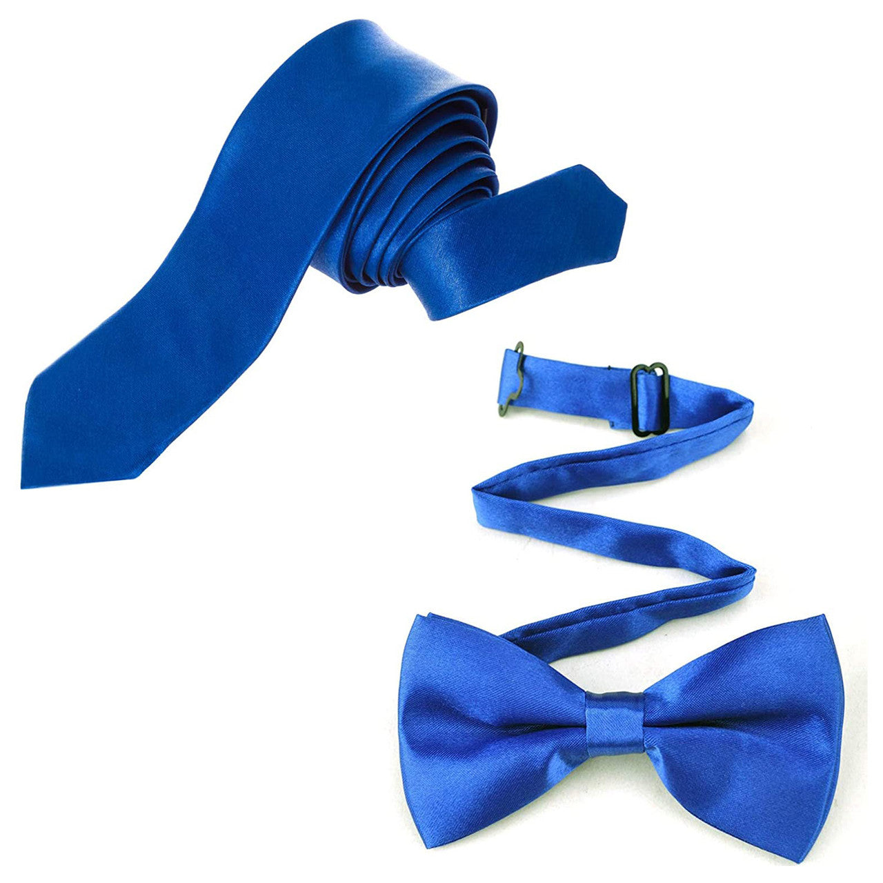 Royal Blue Handkerchief, Bow Tie, Neck Tie & Brace Set