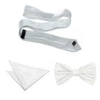 White Handkerchief, Bow Tie, Neck Tie & Brace Set