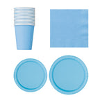 Round Plate Tableware Party Set (Pack of 70) - Powder Blue