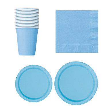 Round Plate Tableware Party Set (Pack of 70) - Powder Blue