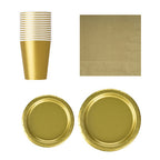 Round Plate Tableware Party Set (Pack of 70) - Gold
