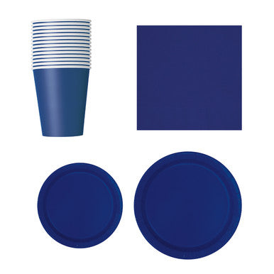 Round Plate Tableware Party Set (Pack of 70) - True Navy Blue