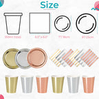 Round Plate Tableware Party Set (Pack of 40) - Rose Gold Foil