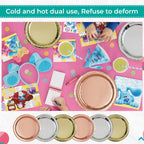 Round Plate Tableware Party Set (Pack of 40) - Rose Gold Foil